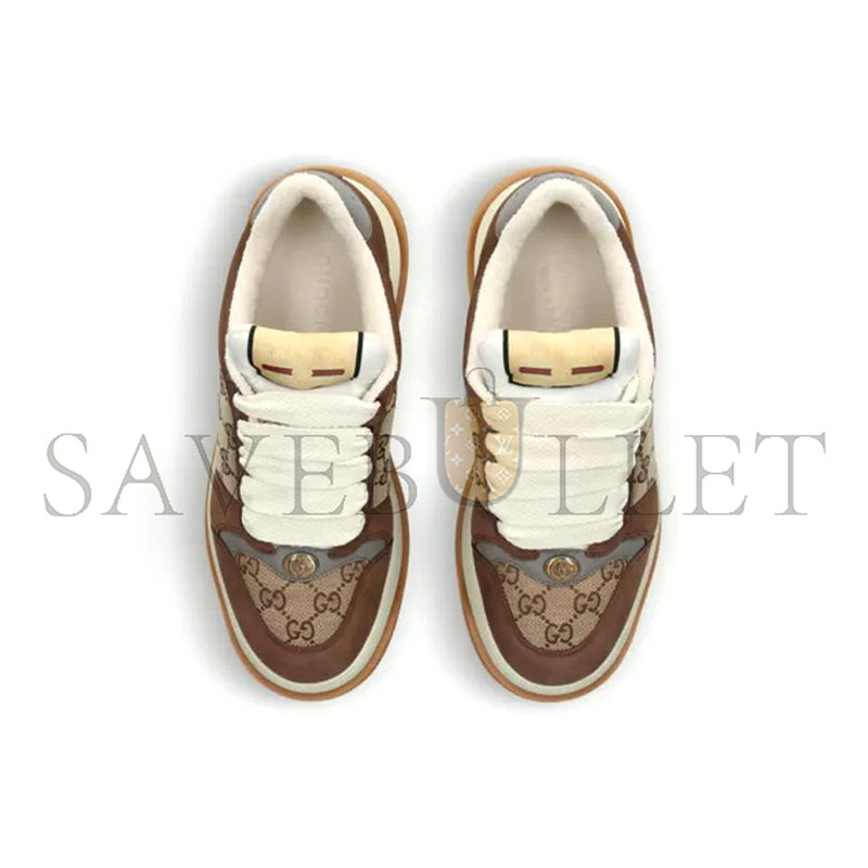G*u*i double screener woven and suede low-top trainers 570443